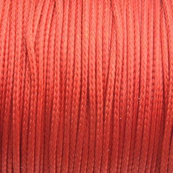 Waxkoord shiny dark orange red 1mm - 8 meter-Kraaltjes van Renate
