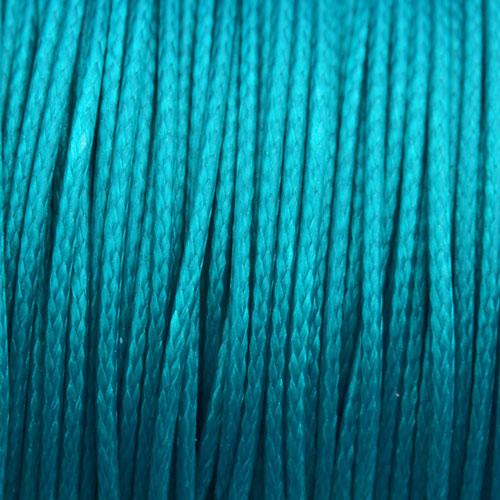 Waxkoord shiny dark turquoise 1mm - 8 meter-Kraaltjes van Renate