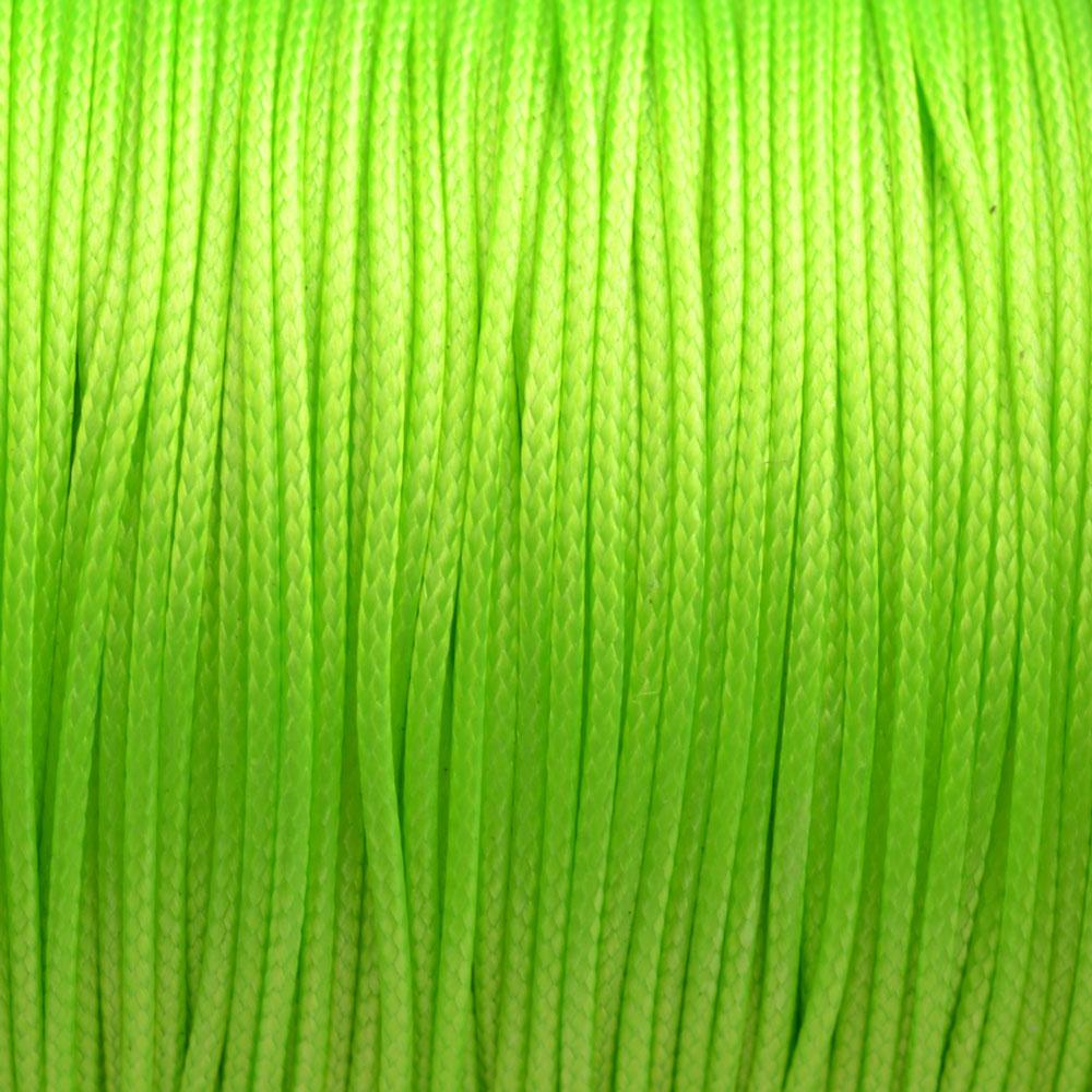 Waxkoord shiny fluor geel groen 1mm - 8 meter-Kraaltjes van Renate