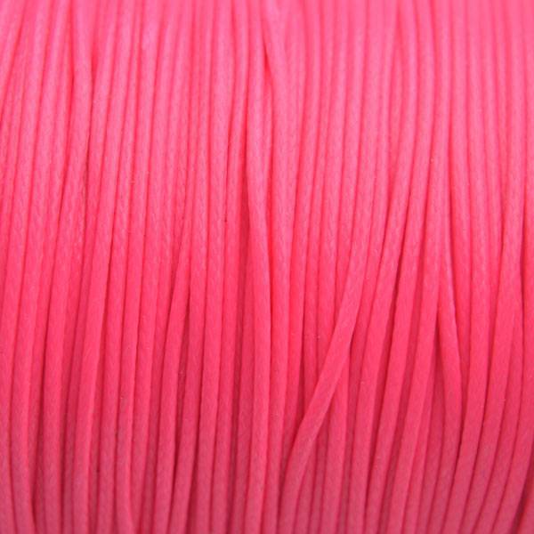 Waxkoord shiny hot pink 1mm - 8 meter-Kraaltjes van Renate