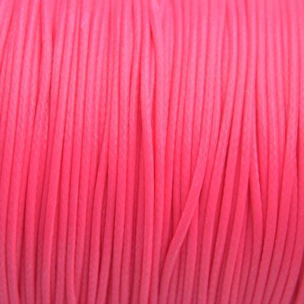 Waxkoord shiny hot pink 1mm - 8 meter-Kraaltjes van Renate
