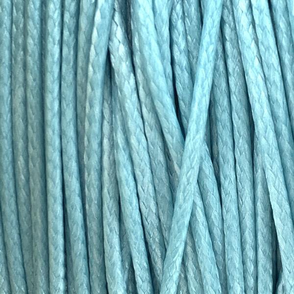 Waxkoord shiny light aqua blue 1mm - 8 meter-Kraaltjes van Renate