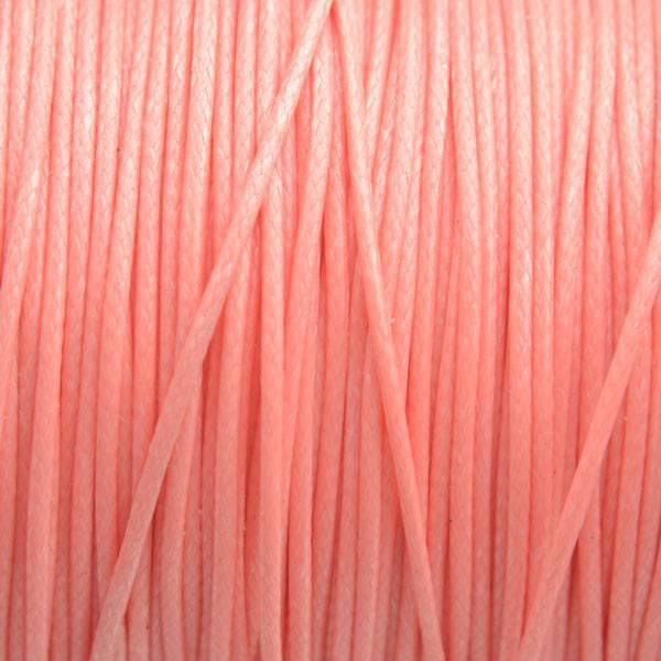 Waxkoord shiny light coral 1mm - 8 meter-Kraaltjes van Renate