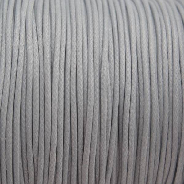Waxkoord shiny light grey 1mm - 8 meter-Kraaltjes van Renate