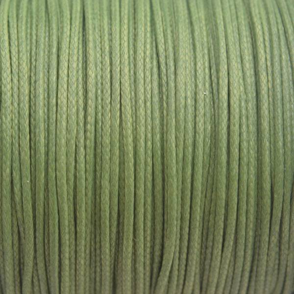 Waxkoord shiny olijf groen 1mm - 8 meter-Kraaltjes van Renate