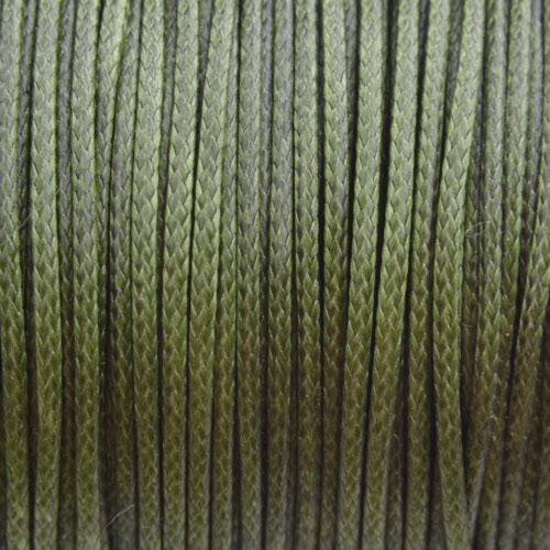 Waxkoord shiny olive green 1mm - 8 meter-Kraaltjes van Renate