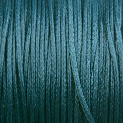 Waxkoord shiny petrol blue 1mm - 8 meter-Kraaltjes van Renate