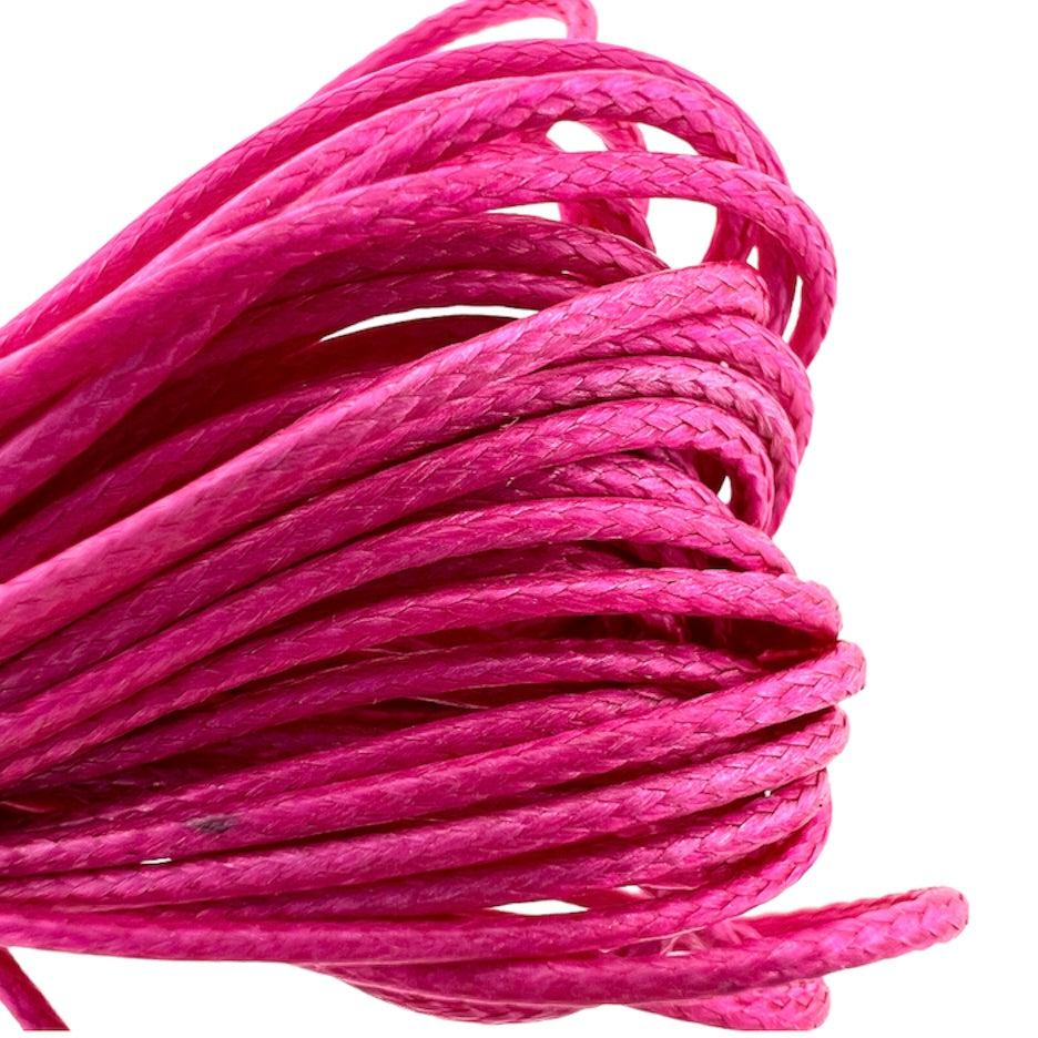 Waxkoord shiny pink 1mm - 6 meter-koord-Kraaltjes van Renate