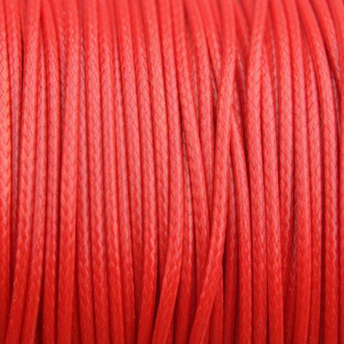 Waxkoord shiny fel rood 1mm - 8 meter-Kraaltjes van Renate