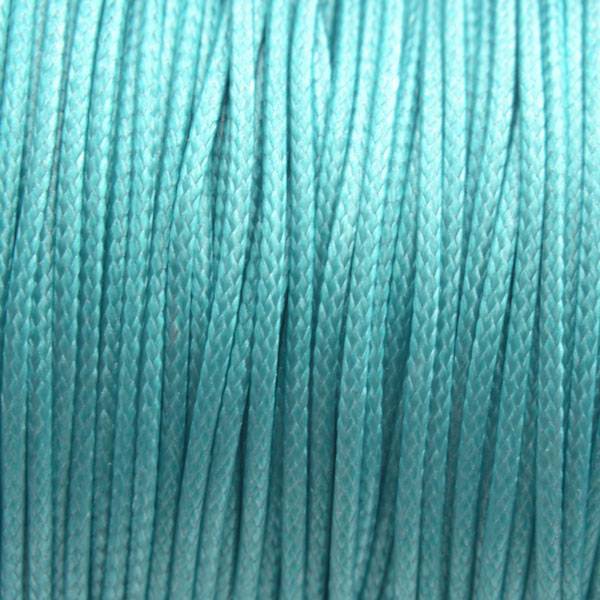 Waxkoord shiny turquoise 1mm - 8 meter-Kraaltjes van Renate