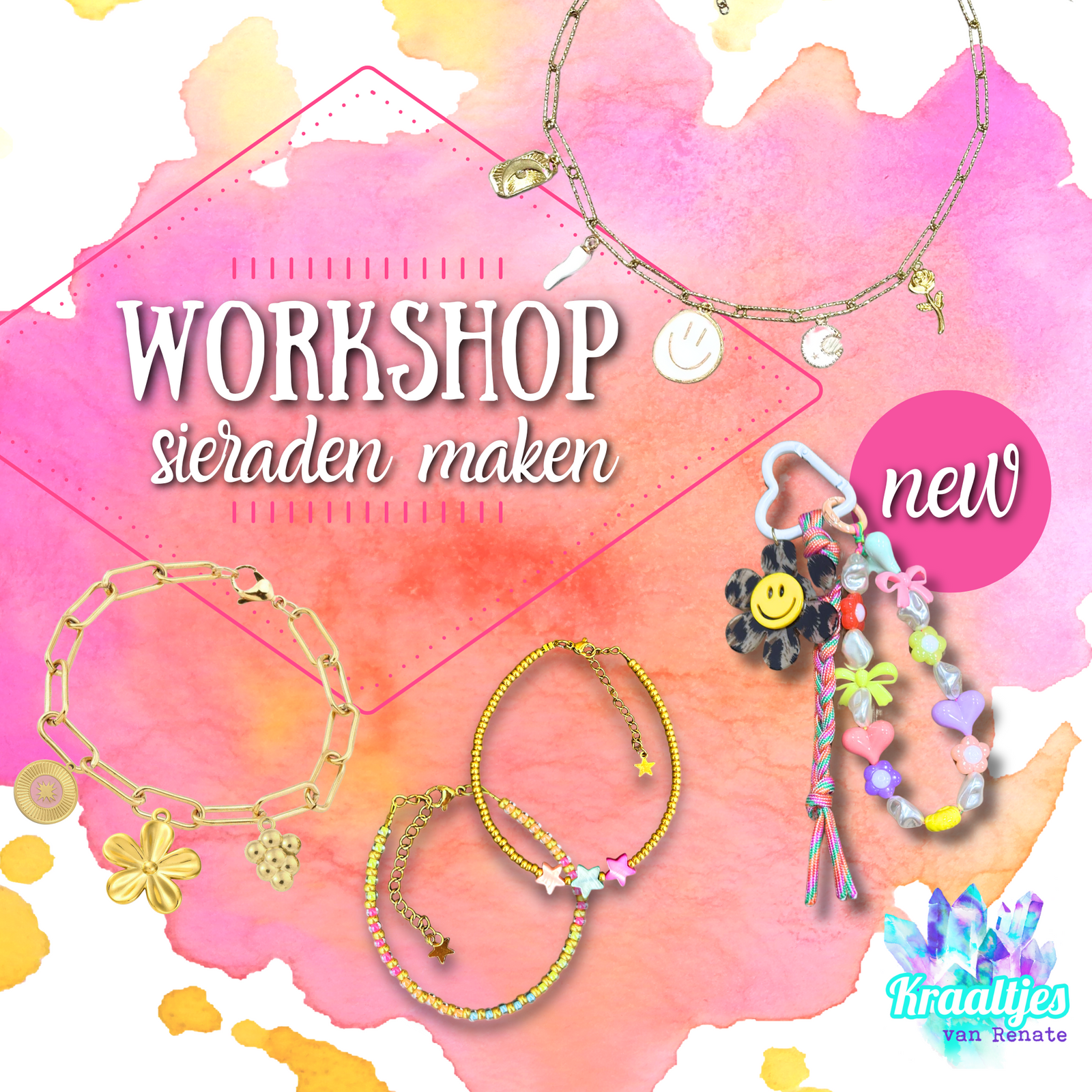 Workshop Sieraden maken 21-06-2025 om 13:00-Kraaltjes van Renate