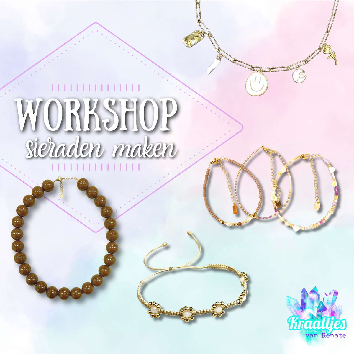 Workshop Sieraden maken 22-08-2026 om 13:30-DIY-Kraaltjes van Renate