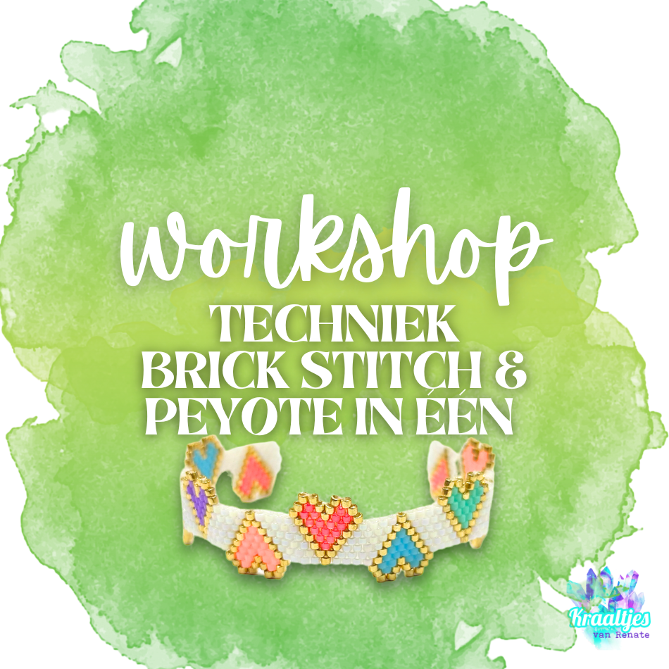 Workshop Techniek | Brick stitch &amp; peyote in één 18-05-24 om 10:00 uur-Kraaltjes van Renate