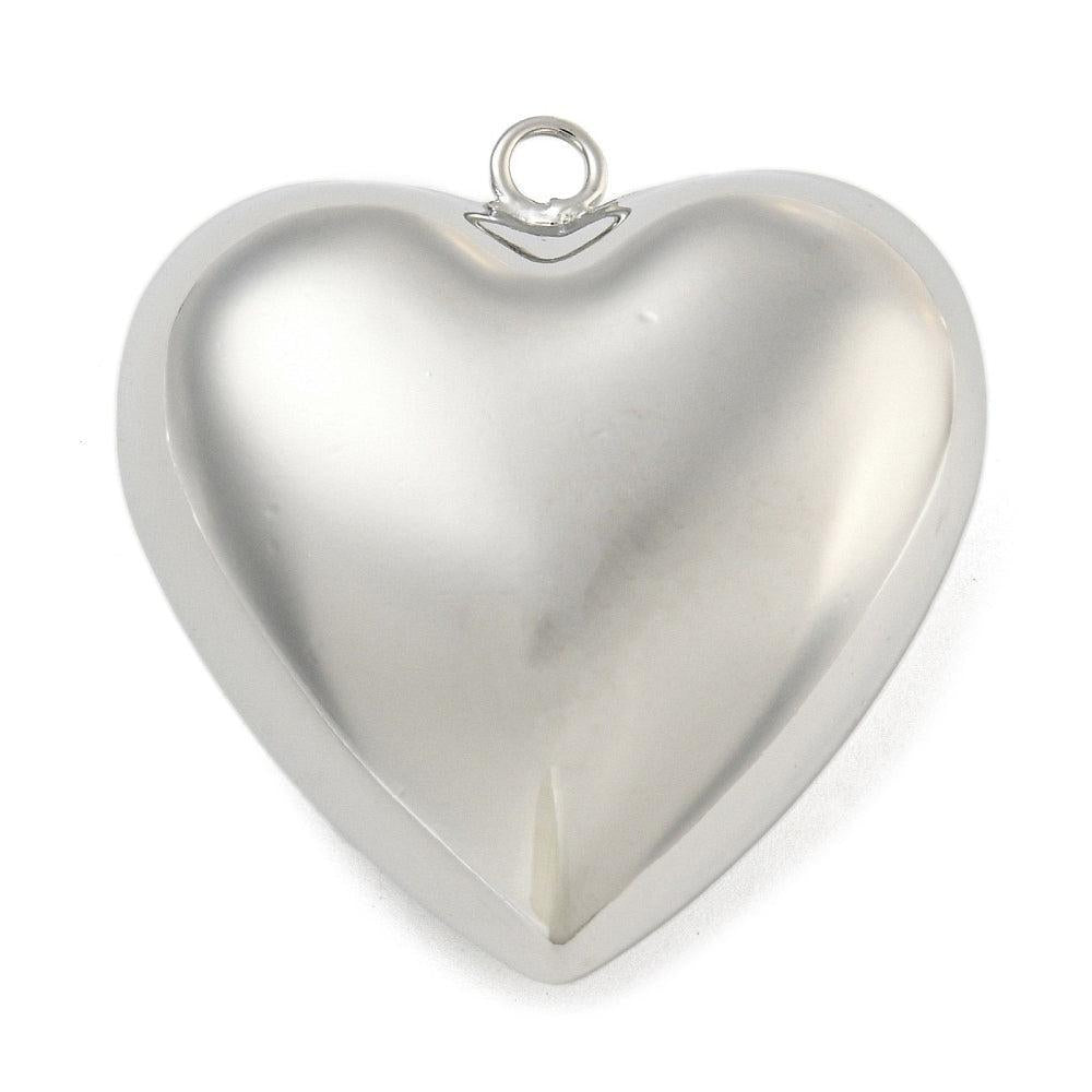 XL Bedel Hart Platinum Plated 36mm - per stuk-Kralen-Kraaltjes van Renate