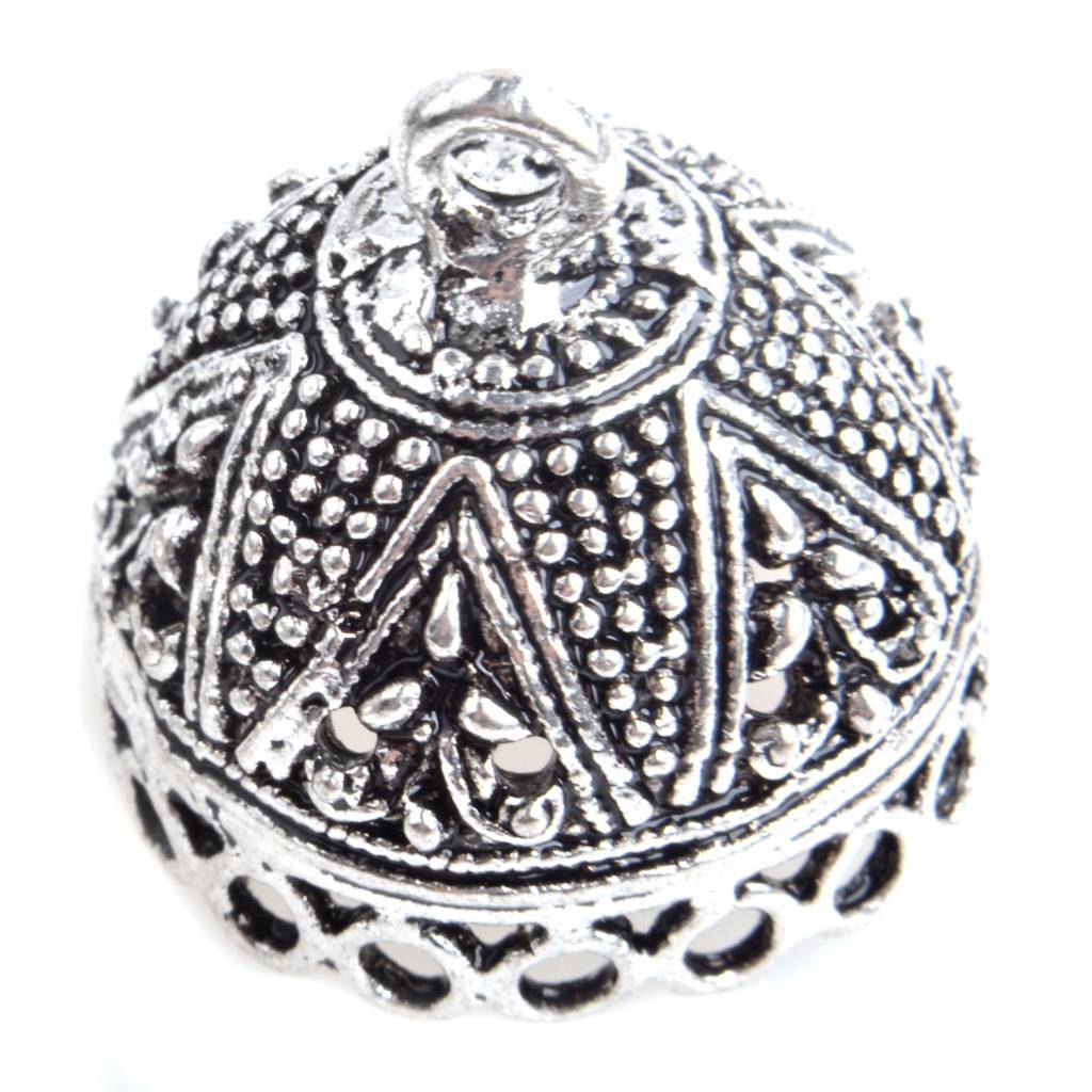 XL Eindkap bloemen Zilver 21x20mm-Kraaltjes van Renate