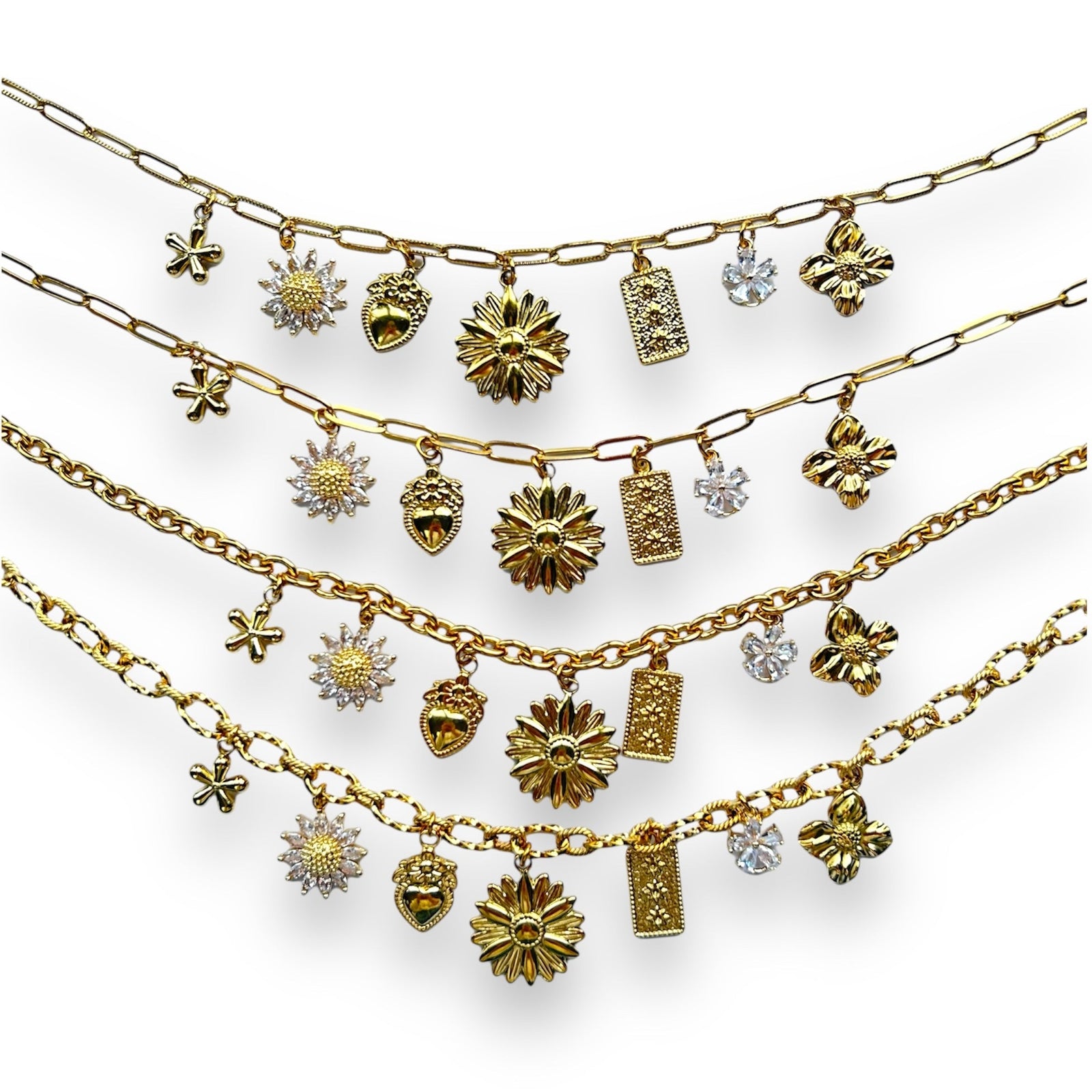 Zirconia flowers ketting Stainless steel-Kraaltjes van Renate