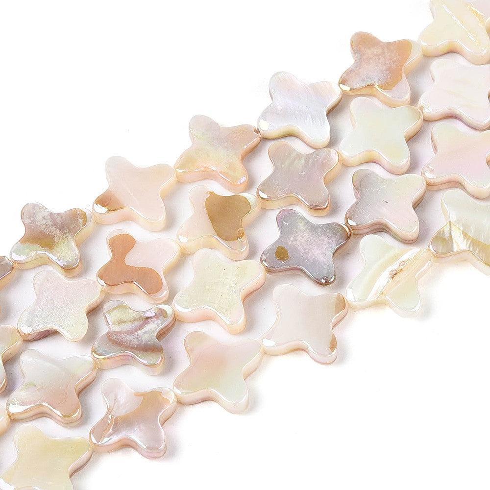 Zoetwater schelp kraal Klaver Parelmoer 13mm - per stuk-Kralen-Kraaltjes van Renate