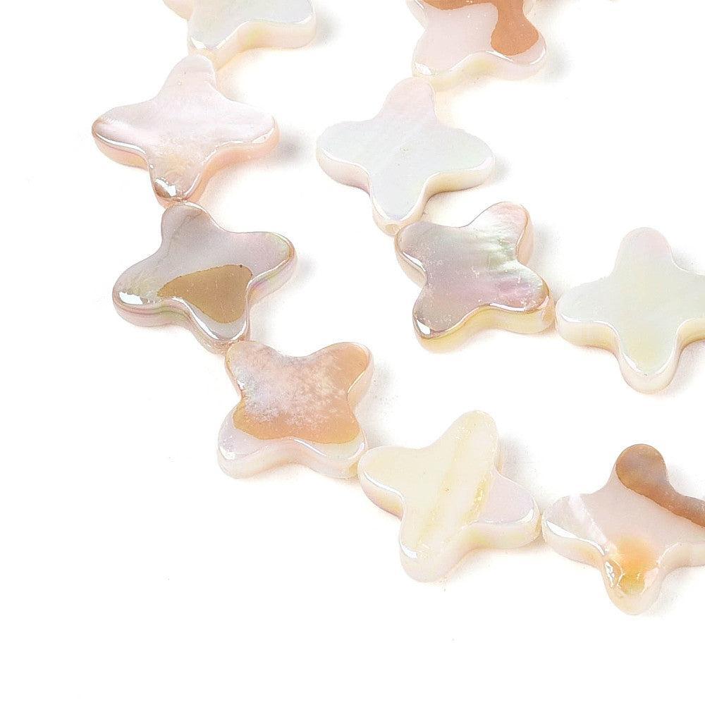 Zoetwater schelp kraal Klaver Parelmoer 13mm - per stuk-Kralen-Kraaltjes van Renate