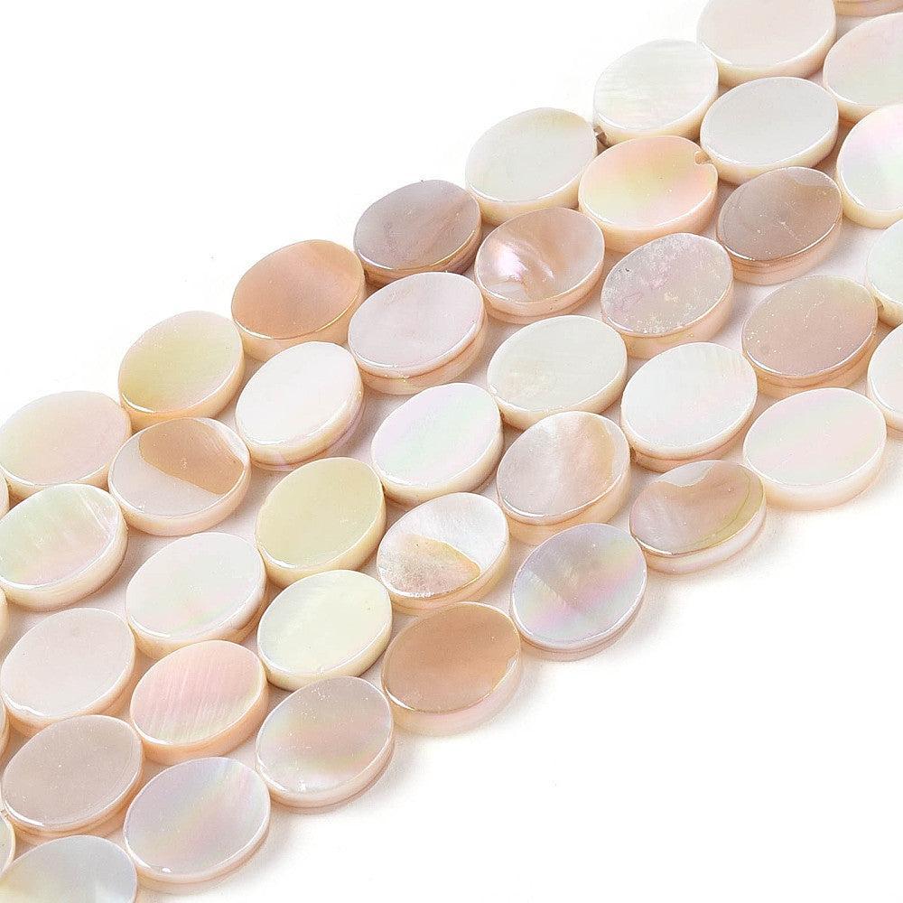 Zoetwater schelp kraal Ovaal Parelmoer 8mm - per stuk-Kralen-Kraaltjes van Renate