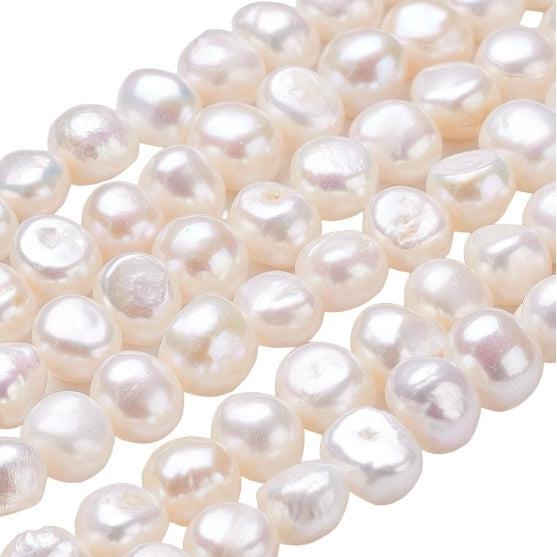 Zoetwaterparel 9~10mm wit - per stuk-Kralen-Kraaltjes van Renate