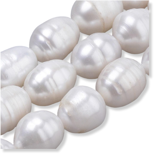 Zoetwaterparel 9~10mm wit - per stuk-Kralen-Kraaltjes van Renate