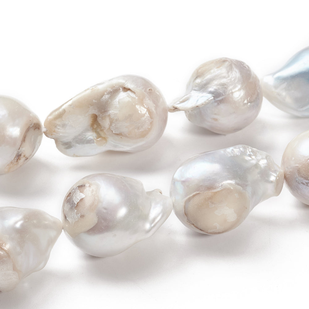 Zoetwaterparel Keshi Nugget Crème 13-22mm - per stuk-Kralen-Kraaltjes van Renate