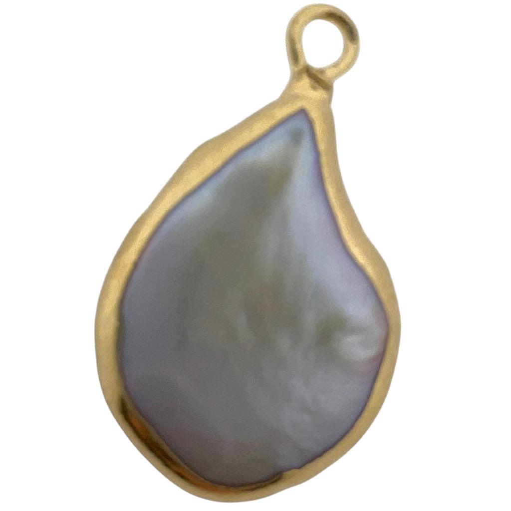 Zoetwaterparel hanger goud 18x14mm-bedels-Kraaltjes van Renate