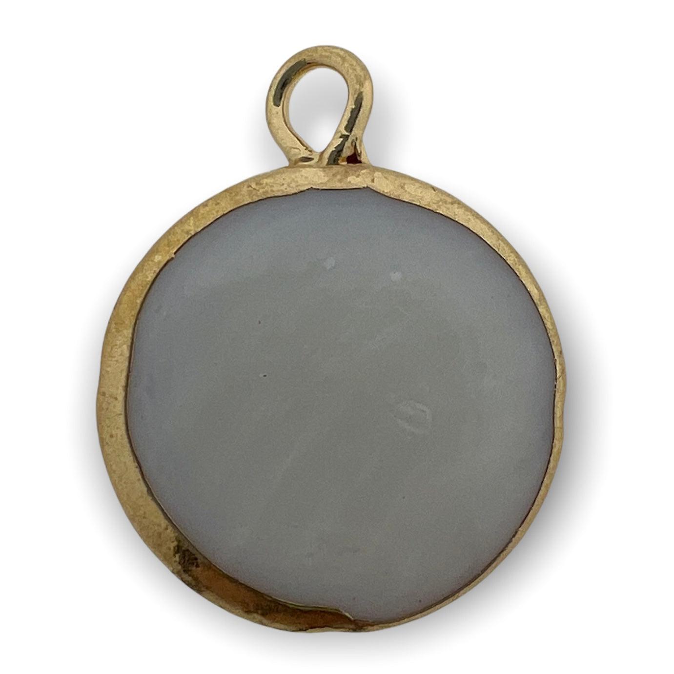 Zoetwaterparel hanger rond goud 16x13mm-bedels-Kraaltjes van Renate