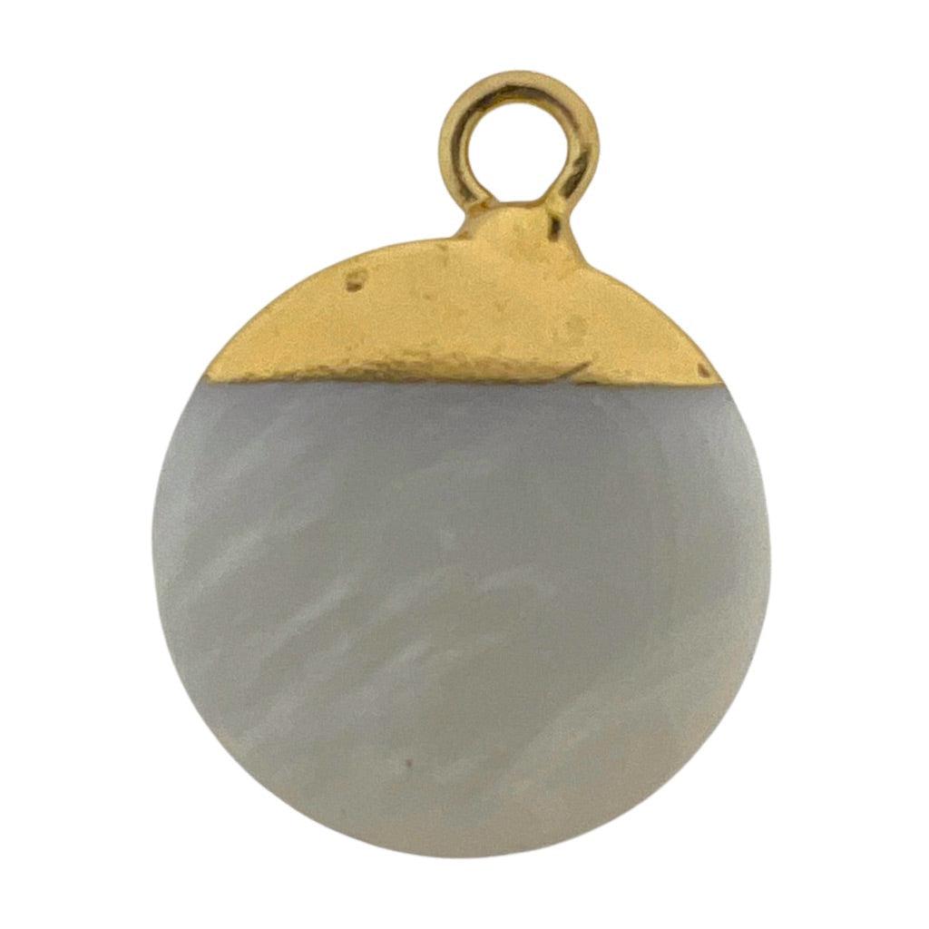 Zoetwaterparel hanger rond goud 16x13mm-bedels-Kraaltjes van Renate