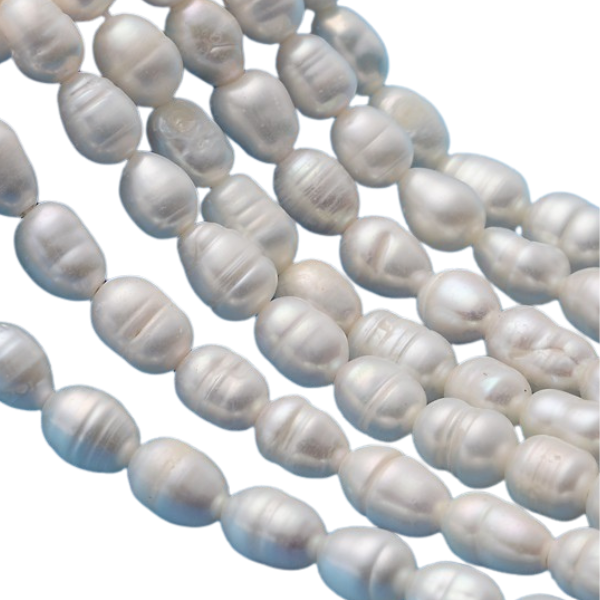 Zoetwaterparel lang 5-6mm wit - per stuk-Kralen-Kraaltjes van Renate