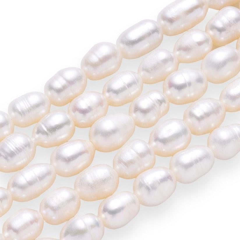 Zoetwaterparel lang 8-9mm wit - per stuk-Kralen-Kraaltjes van Renate