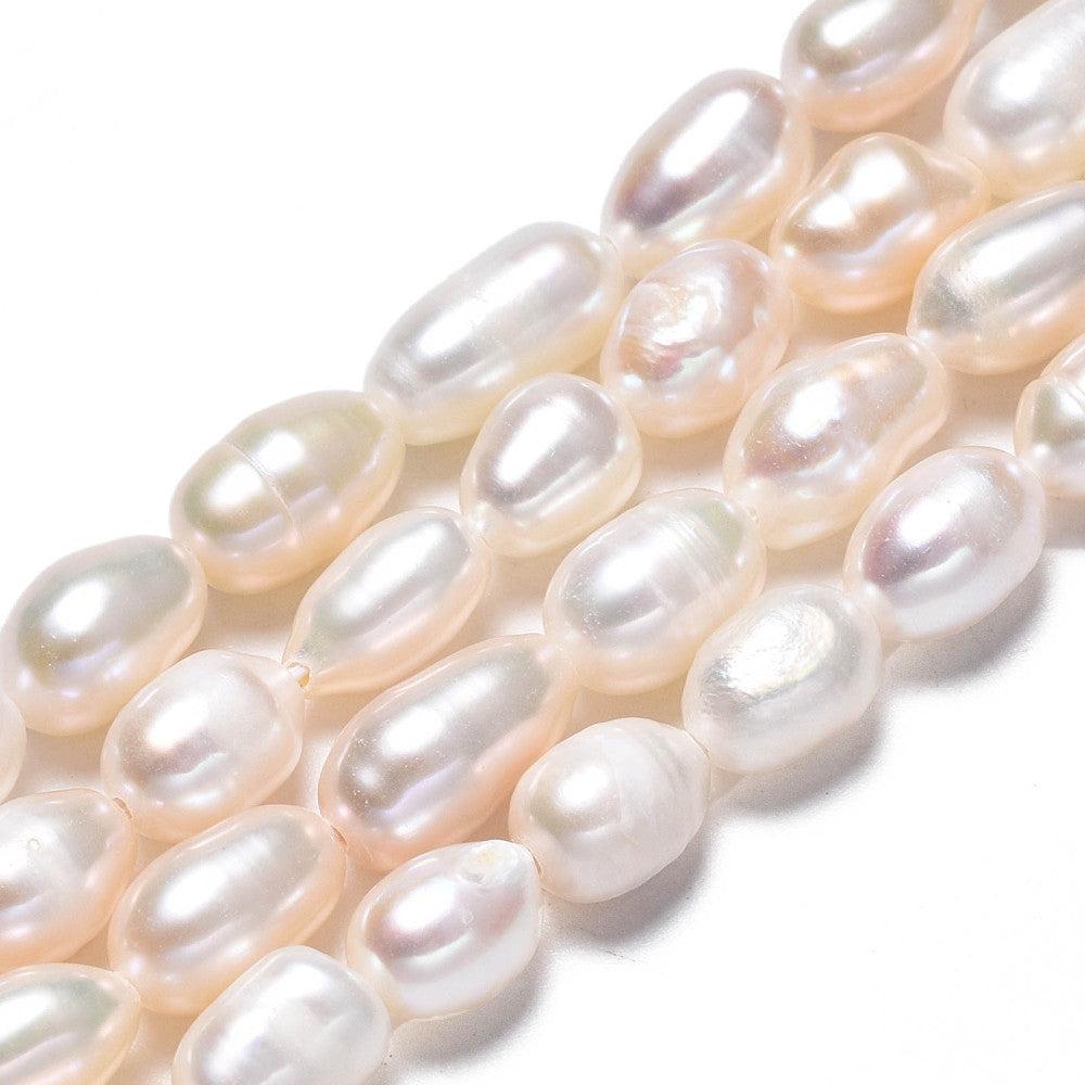 Zoetwaterparel lang 6mm wit - per stuk-Kralen-Kraaltjes van Renate