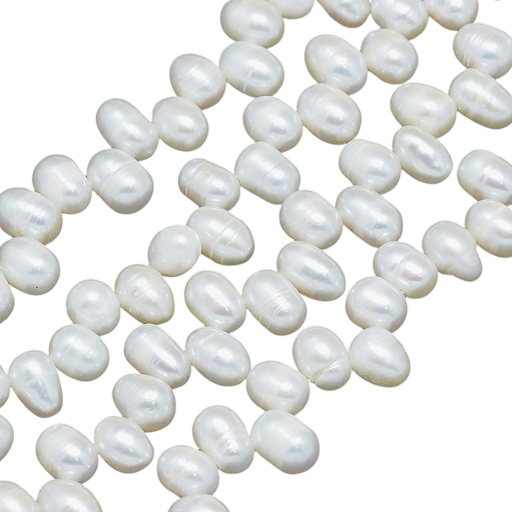 Zoetwaterparel ovaal 7-11mm Wit - per stuk-Kralen-Kraaltjes van Renate