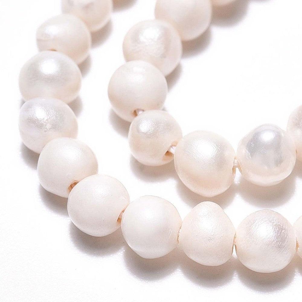 Zoetwaterparel rond 3mm off white - per stuk-Kralen-Kraaltjes van Renate