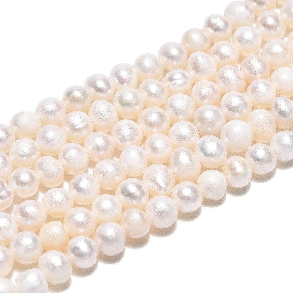 Zoetwaterparel rond 4.5mm off white - per stuk-Kralen-Kraaltjes van Renate