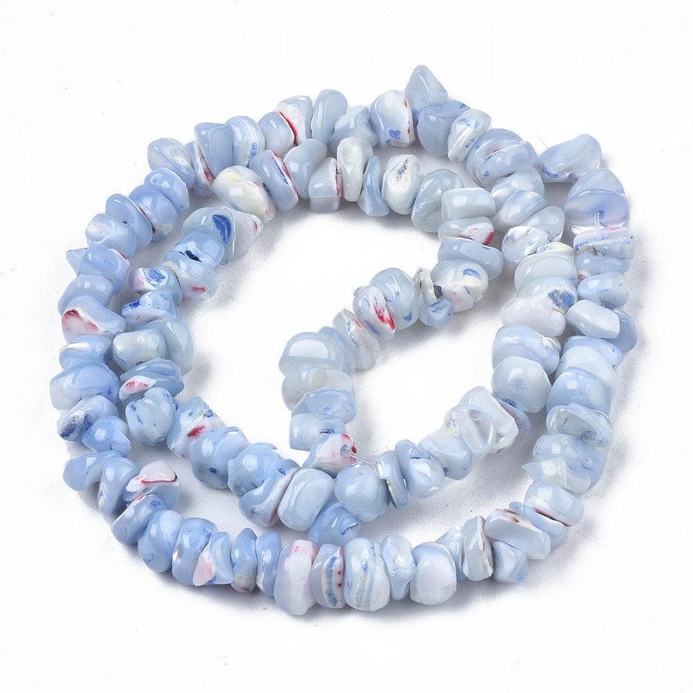Zoetwaterschelp Kralen Chip Blauw 12mm - 30 stuks (kopie)-Kralen-Kraaltjes van Renate