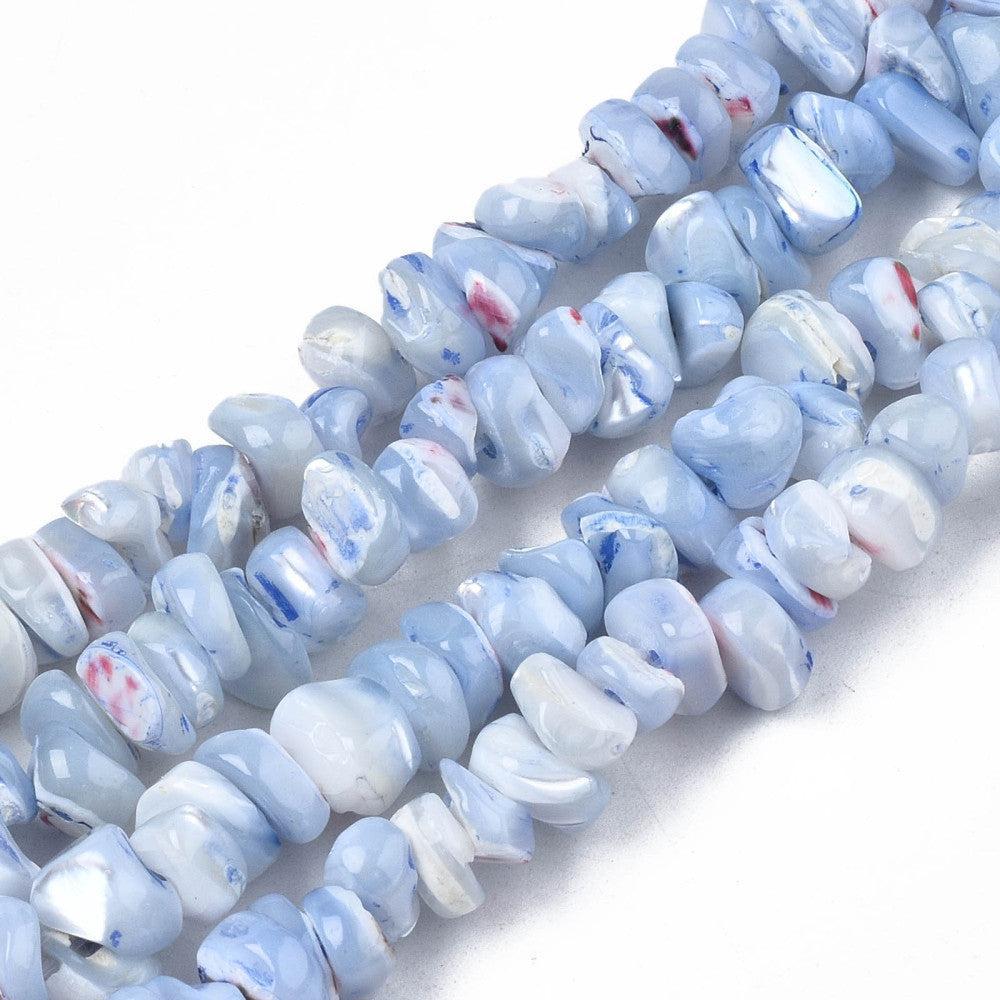 Zoetwaterschelp Kralen Chip Blauw 12mm - 30 stuks (kopie)-Kralen-Kraaltjes van Renate