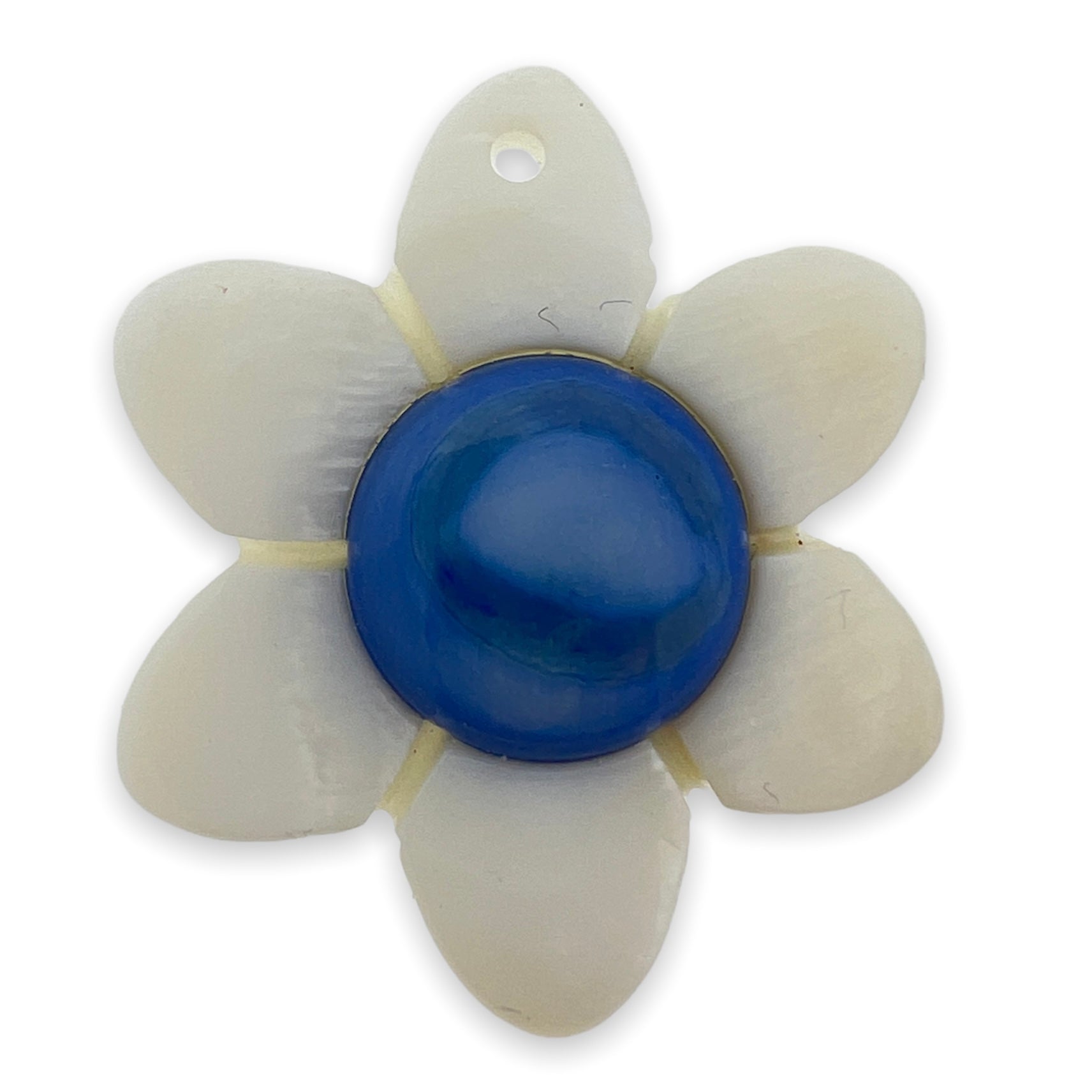 Zoetwaterschelp bedel Bloem parelmoer Donkerblauw 28mm - per stuk-Kralen-Kraaltjes van Renate
