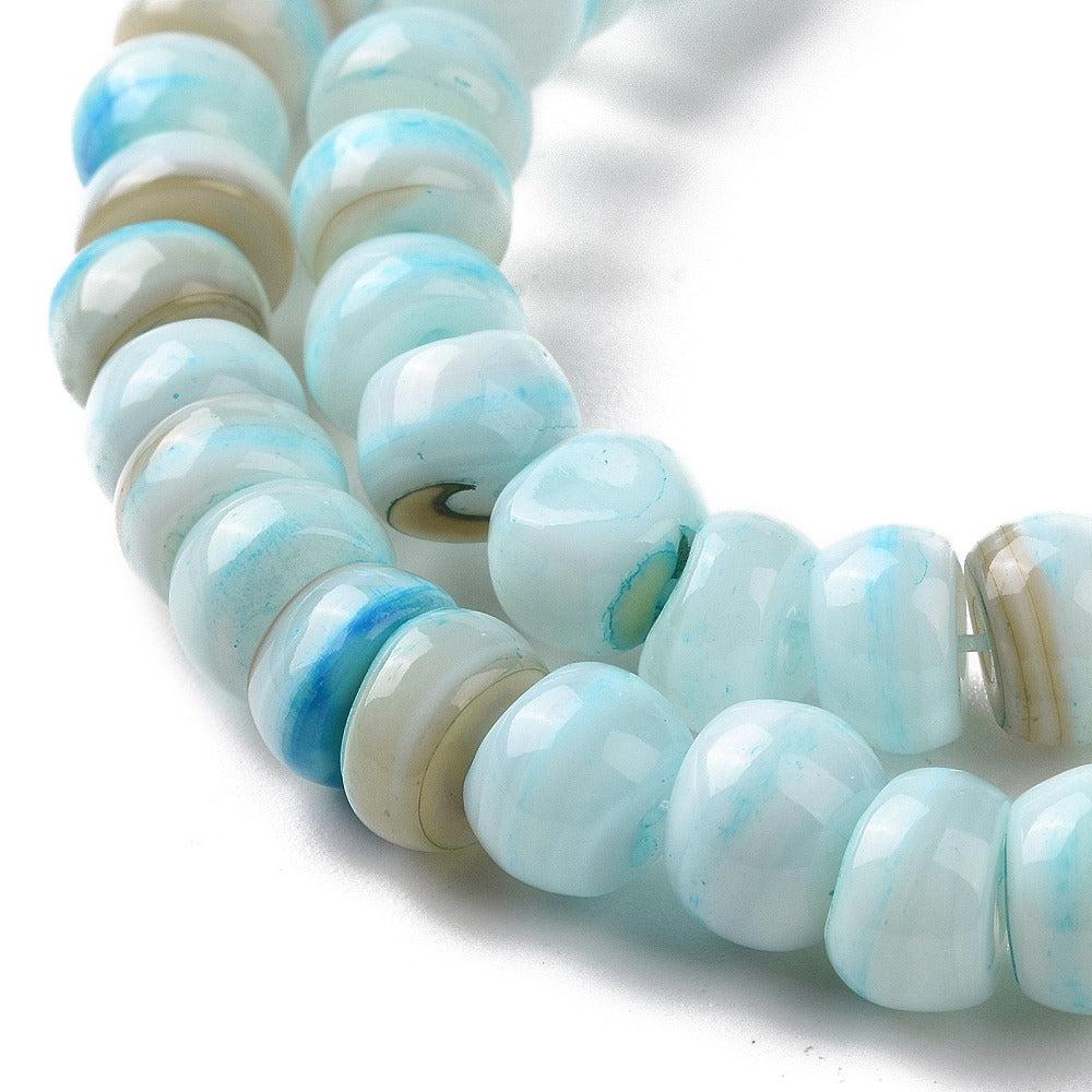 Zoetwaterschelp disc sky blue 7x4mm- per 10 stuks-Kralen-Kraaltjes van Renate