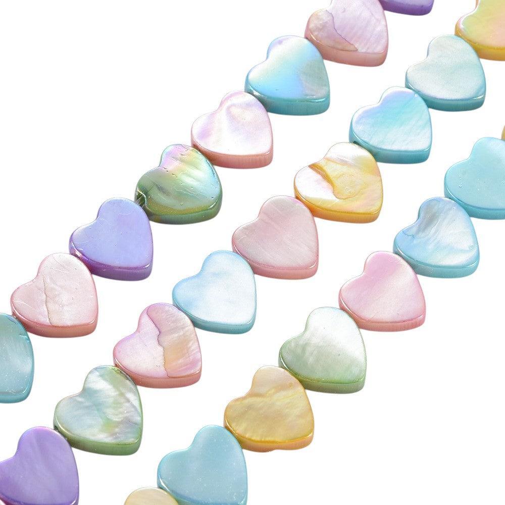 Zoetwaterschelp hartjes gekleurd 10mm- per 5 stuks-Kralen-Kraaltjes van Renate