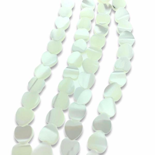 Zoetwaterschelp kraal Hartje parelmoer 8mm-Kraaltjes van Renate