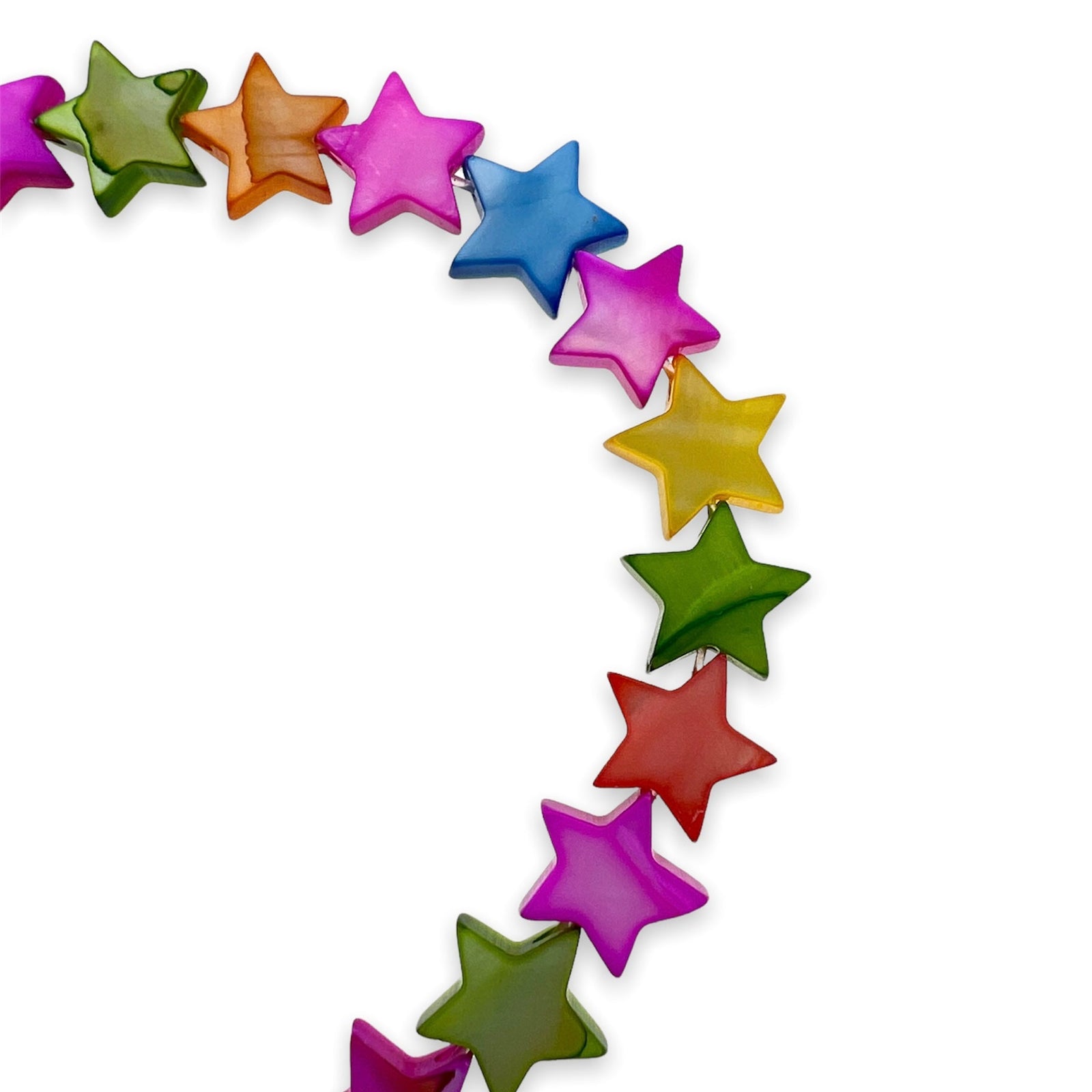 Zoetwaterschelp kraal Ster parelmoer multicolor 7x8x2mm - per 5 stuks-Kralen-Kraaltjes van Renate