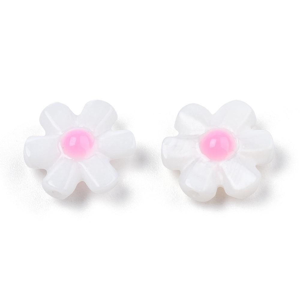 Zoetwaterschelp kraal bloem roze 12mm- per stuk-Kralen-Kraaltjes van Renate