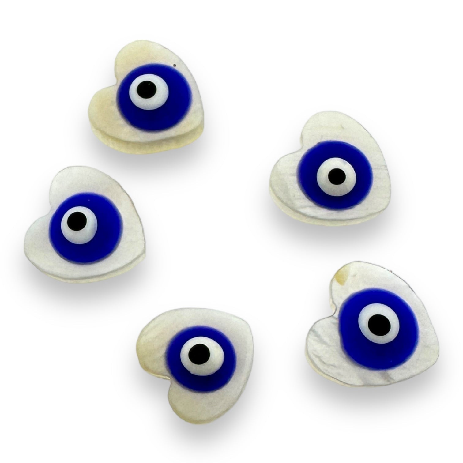 Zoetwaterschelp kraal hartje evil eye donker blauw 10mm-Kralen-Kraaltjes van Renate