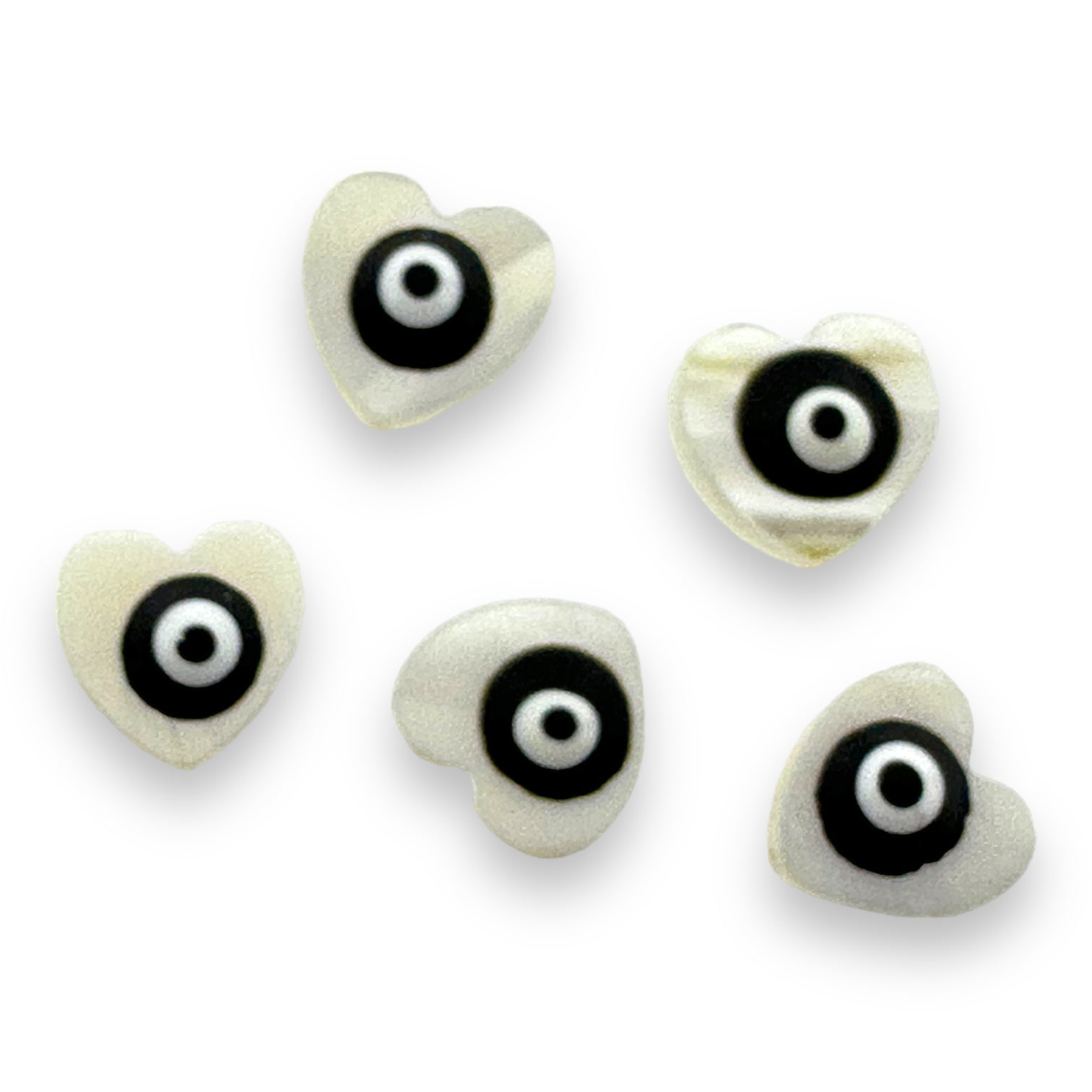 Zoetwaterschelp kraal hartje evil eye zwart 10mm-Kralen-Kraaltjes van Renate
