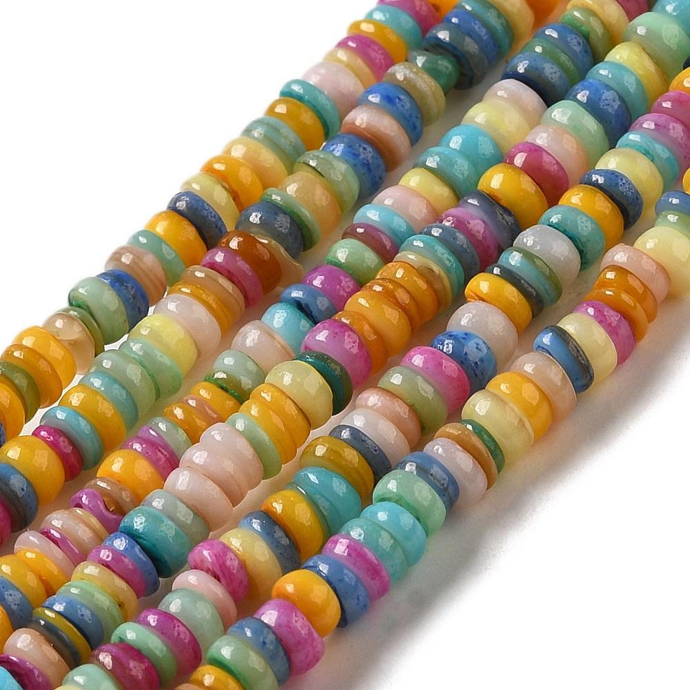 Zoetwaterschelp multicolor disc 4x0,5mm- ±50 stuks-Kralen-Kraaltjes van Renate