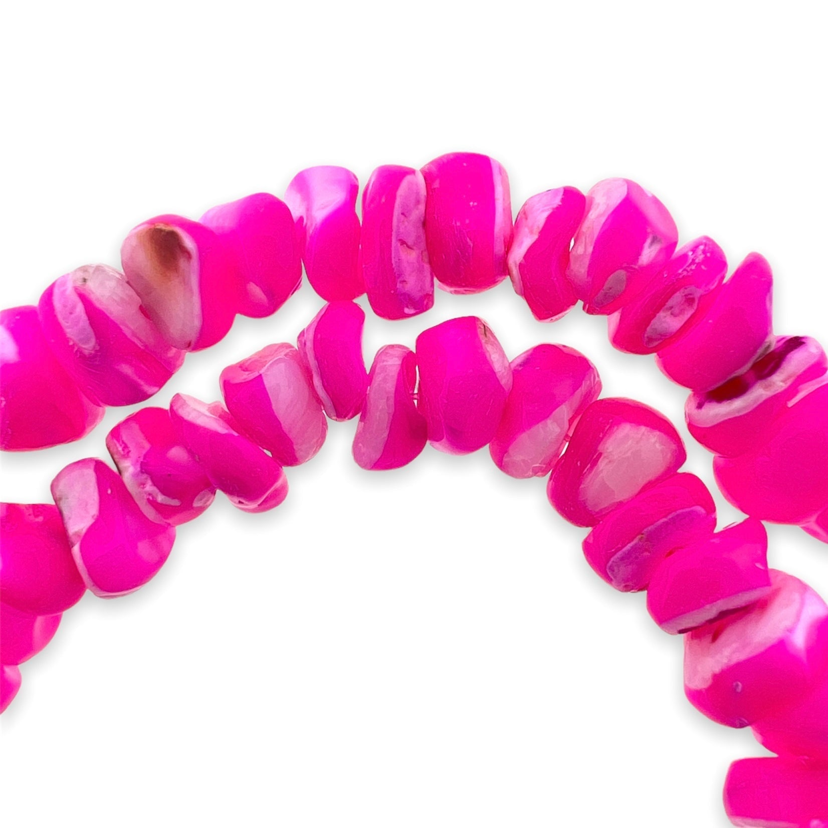 Zoetwaterschelp nugget hot pink 3-5mm - per ±25 stuks-Kralen-Kraaltjes van Renate