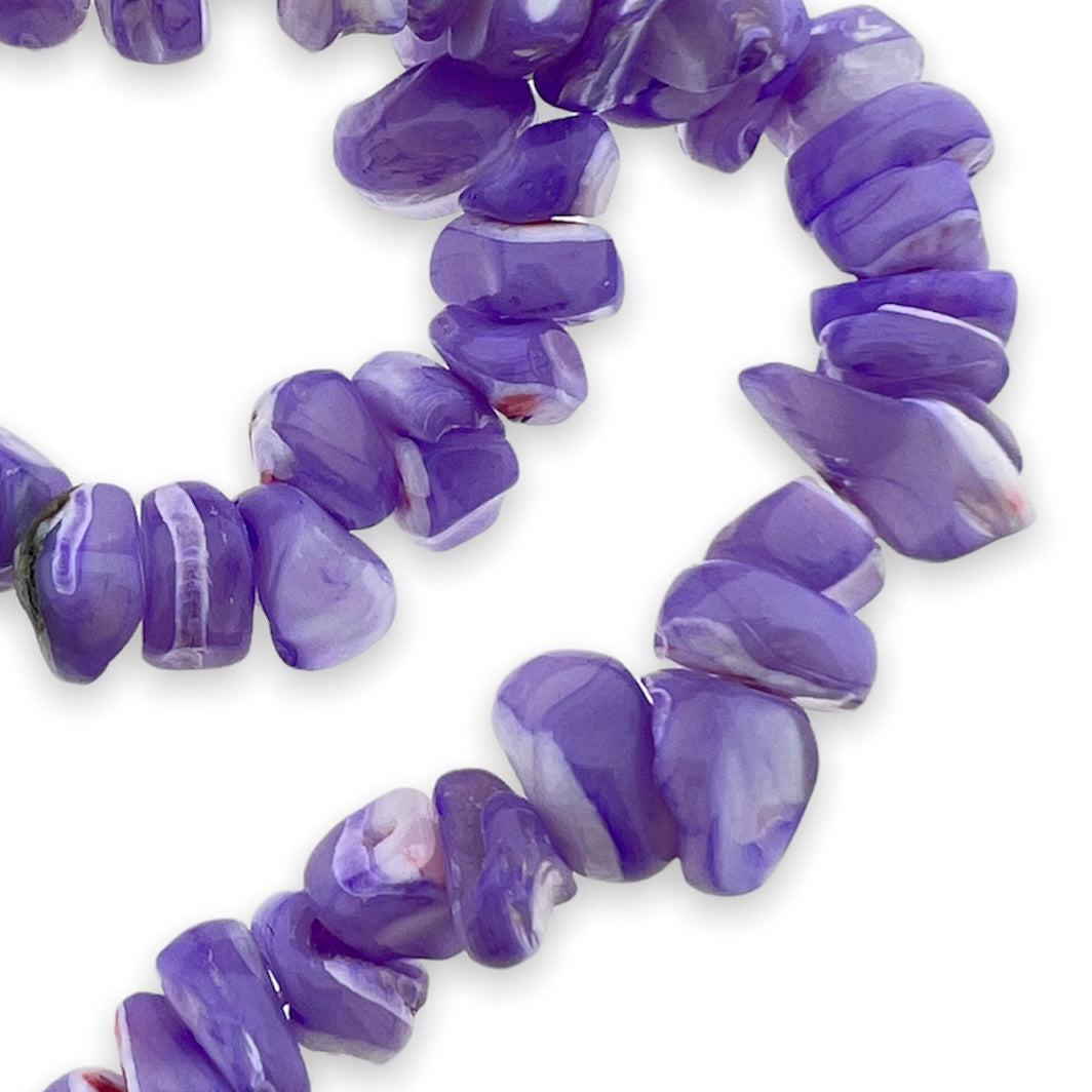 Zoetwaterschelp nugget lilac 3-5mm - per ±25 stuks-Kralen-Kraaltjes van Renate