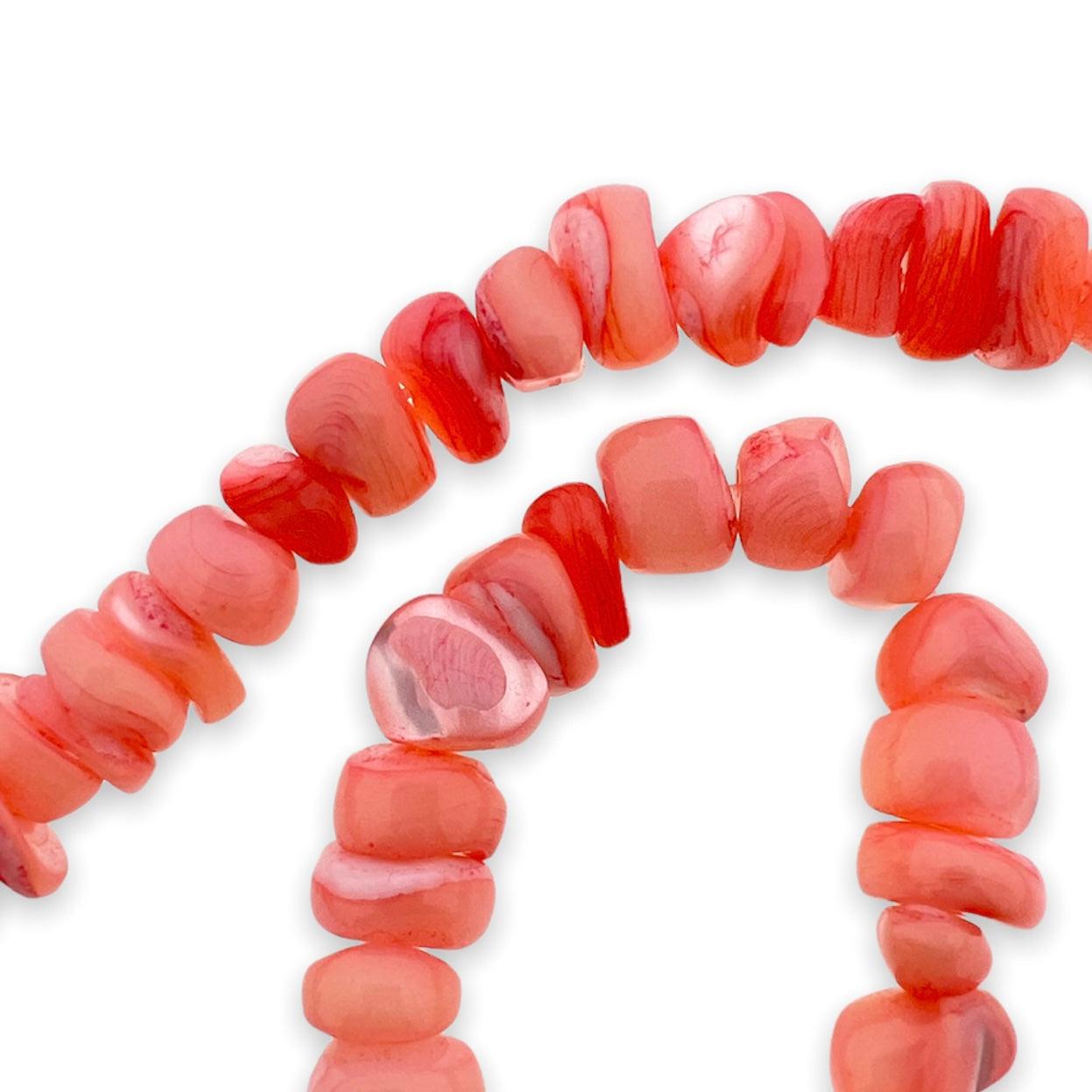 Zoetwaterschelp nugget salmon 3-5mm - per ±25 stuks-Kralen-Kraaltjes van Renate