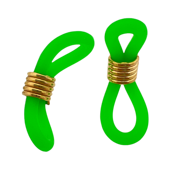 Zonnebril houders goud-groen 20x7mm - 2 stuks-onderdelen-Kraaltjes van Renate